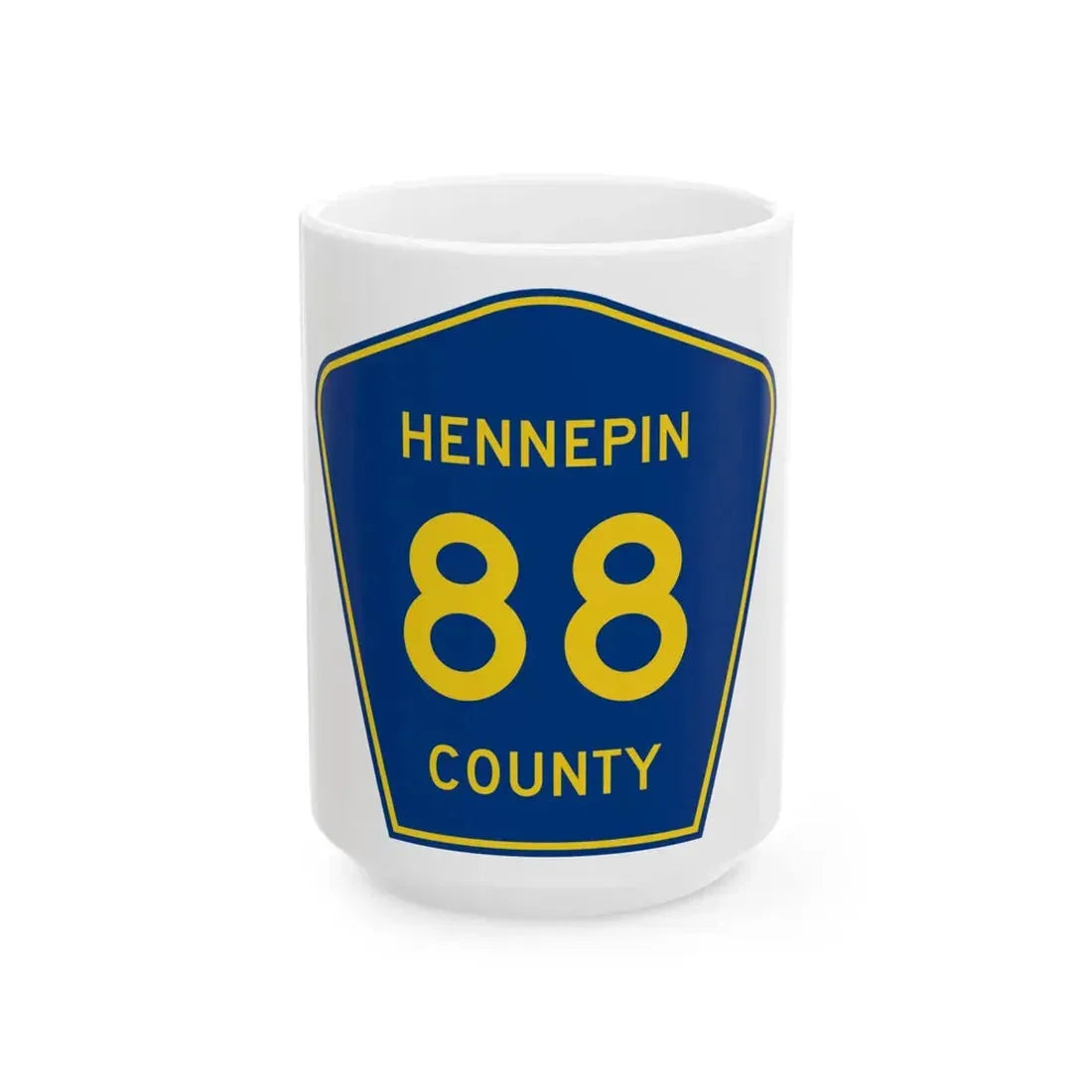 Hennepin County 88 (Minnesota) (Road Sign) White Coffee Mug 15oz - Go Mug Yourself