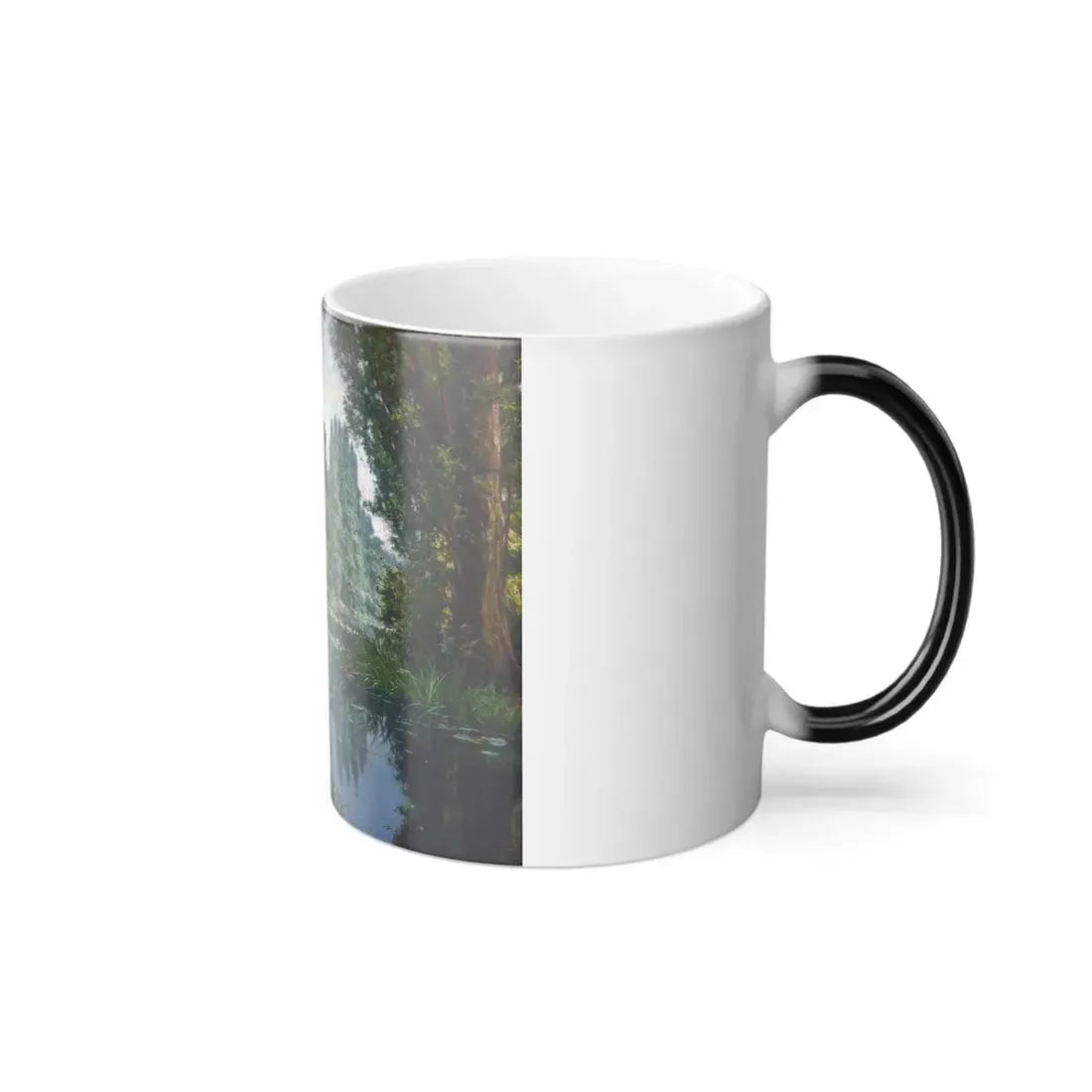 Henri Biva (1848-1928) Midsummer Water Lilies - Oil on Canvas - Color Changing Mug 11oz - Go Mug Yourself