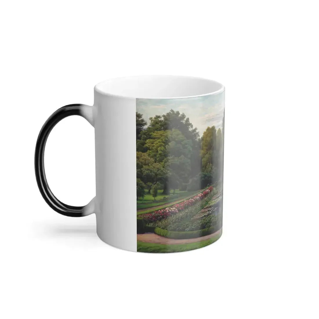 Henrik Gamst Jespersen (1852-1936) The water garden - Oil on Canvas 1913 - Color Changing Mug 11oz - Go Mug Yourself