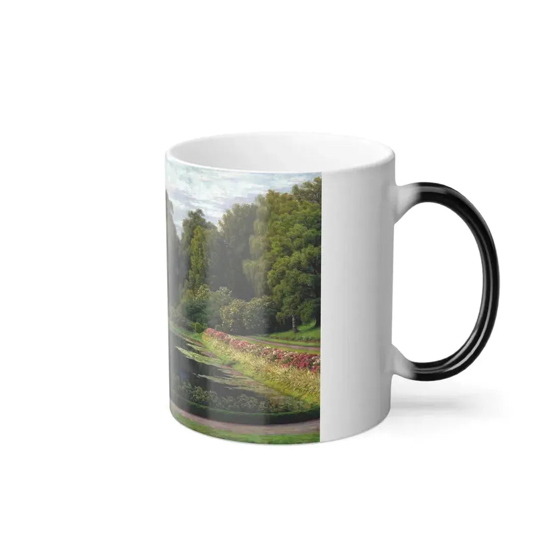 Henrik Gamst Jespersen (1852-1936) The water garden - Oil on Canvas 1913 - Color Changing Mug 11oz - Go Mug Yourself