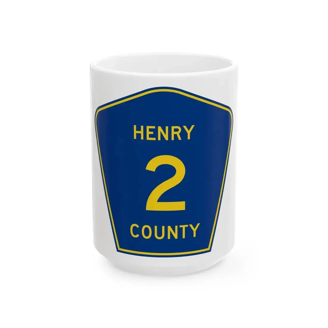 Henry County 2 (Illinois) (Road Sign) White Coffee Mug 15oz - Go Mug Yourself