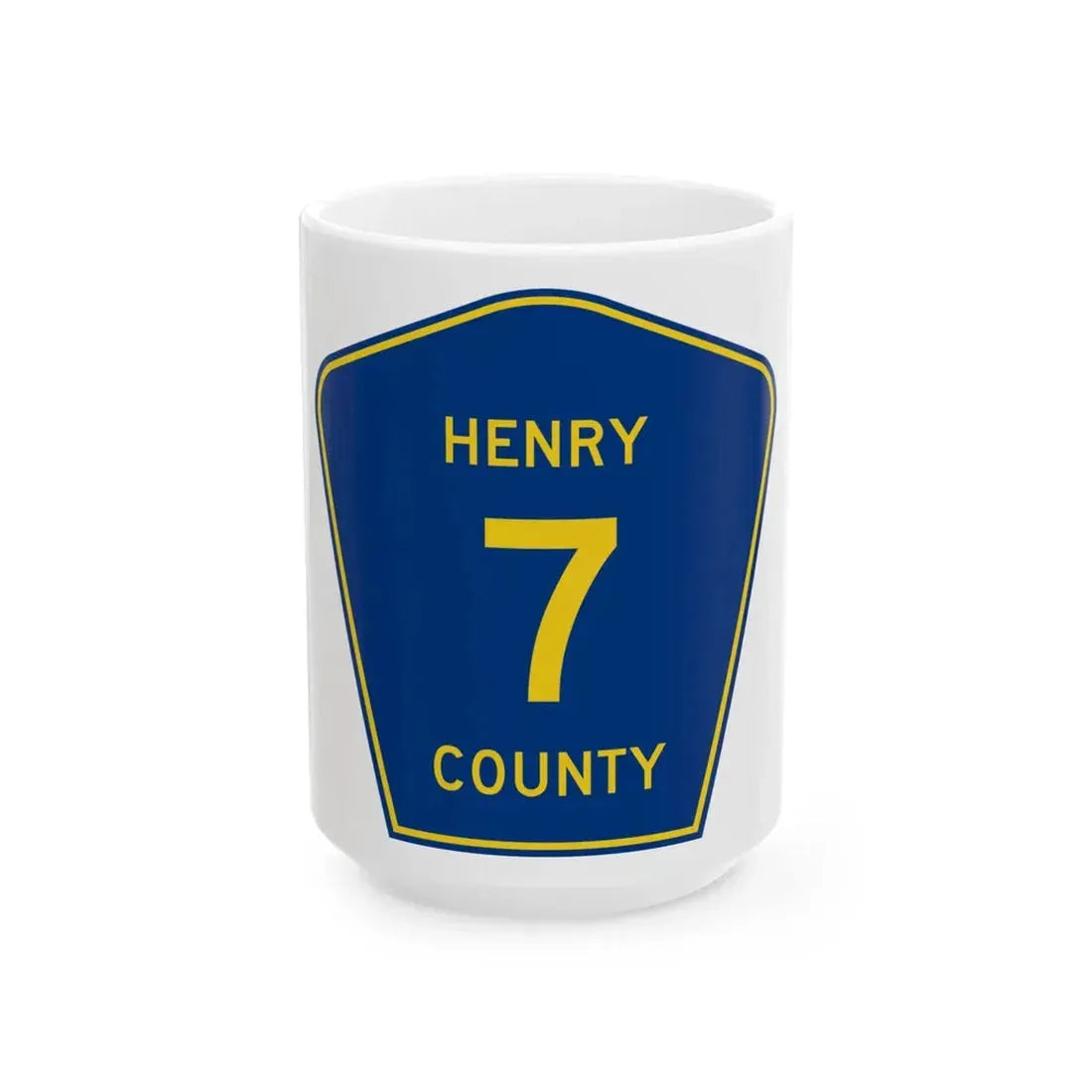 Henry County 7 (Illinois) (Road Sign) White Coffee Mug 15oz - Go Mug Yourself