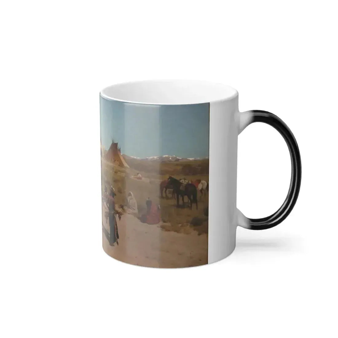 Henry Farny (1847-1916) Hunting Camp on the Plains - oil on canvas 1890 - Color Changing Mug 11oz - Go Mug Yourself
