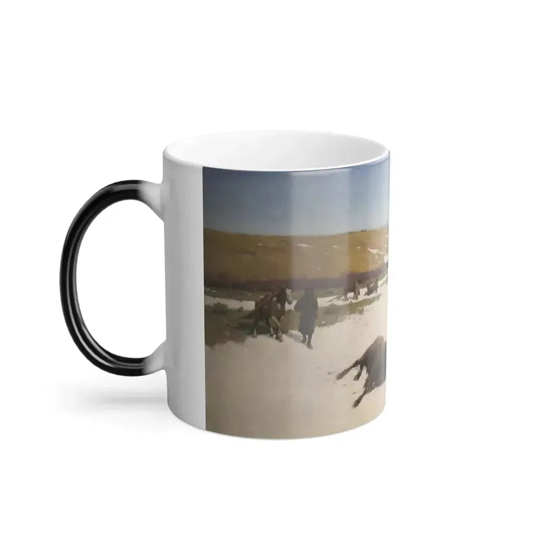 Henry Farny (1847-1916) The Last of the Herd - oil on canvas 1906 - Color Changing Mug 11oz - Go Mug Yourself