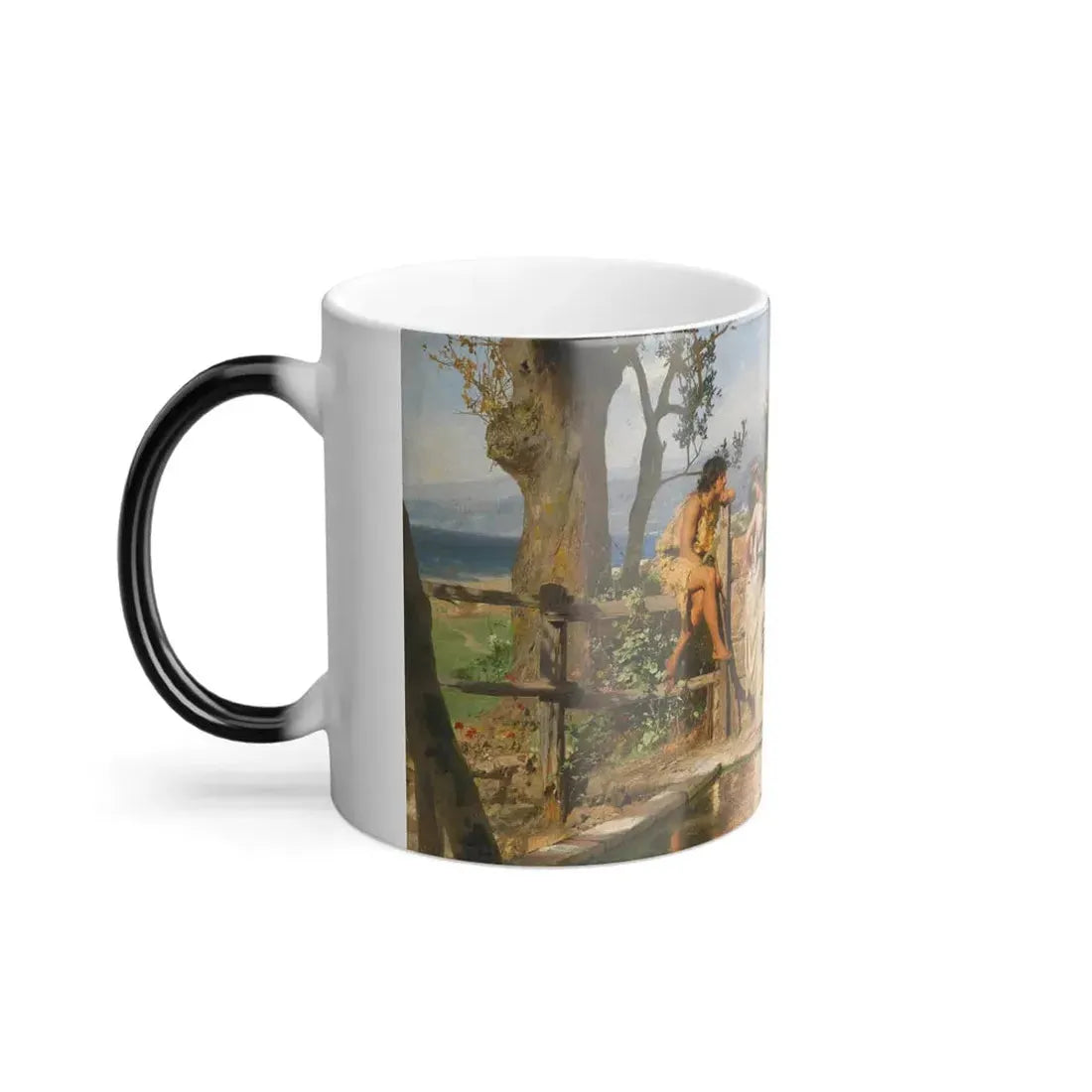 Henryk Siemiradzki (1843-1902) Conversation by a Spring - oil on canvas laid on board - Color Changing Mug 11oz - Go Mug Yourself