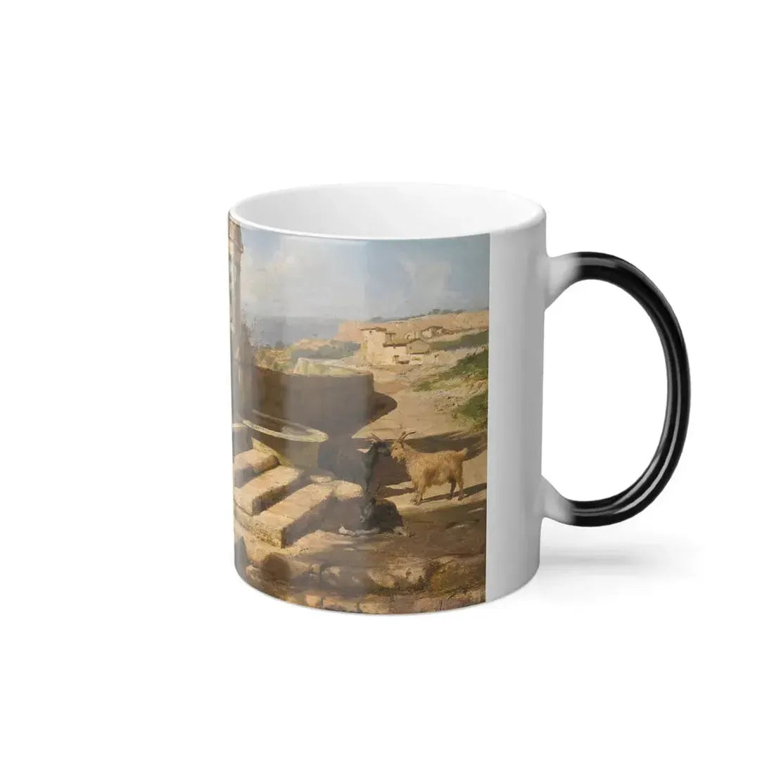 Henryk Siemiradzki (1843-1902) Conversation by a Spring - oil on canvas laid on board - Color Changing Mug 11oz - Go Mug Yourself