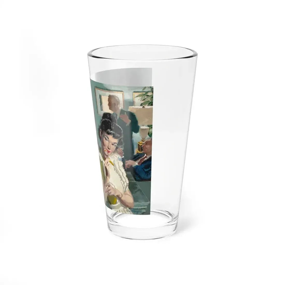 Her Coy Look, probable story illustration for The Saturday Evening Post, circa 1950s - Pint Glass 16oz - Go Mug Yourself