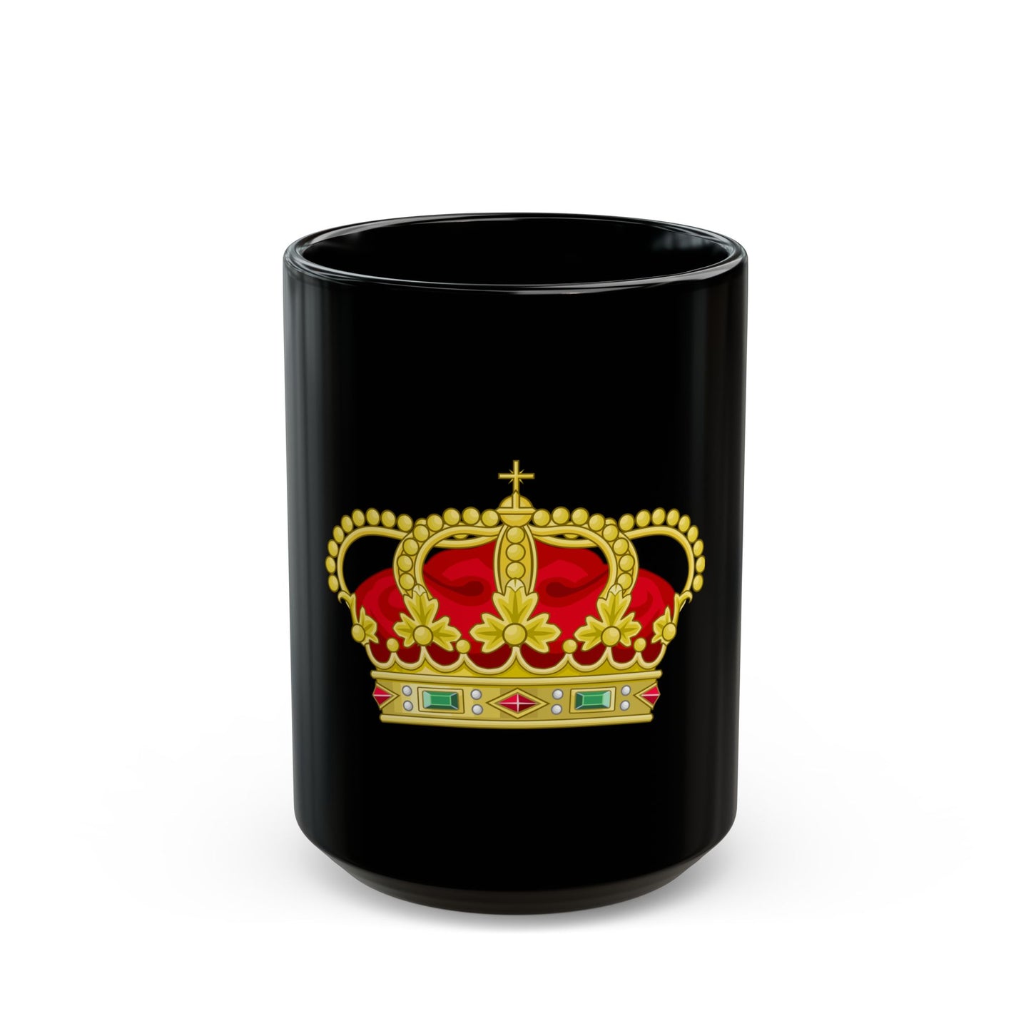 Heraldic Royal Crown of Portugal - Eight Arches - Black Coffee Mug-15oz-Go Mug Yourself