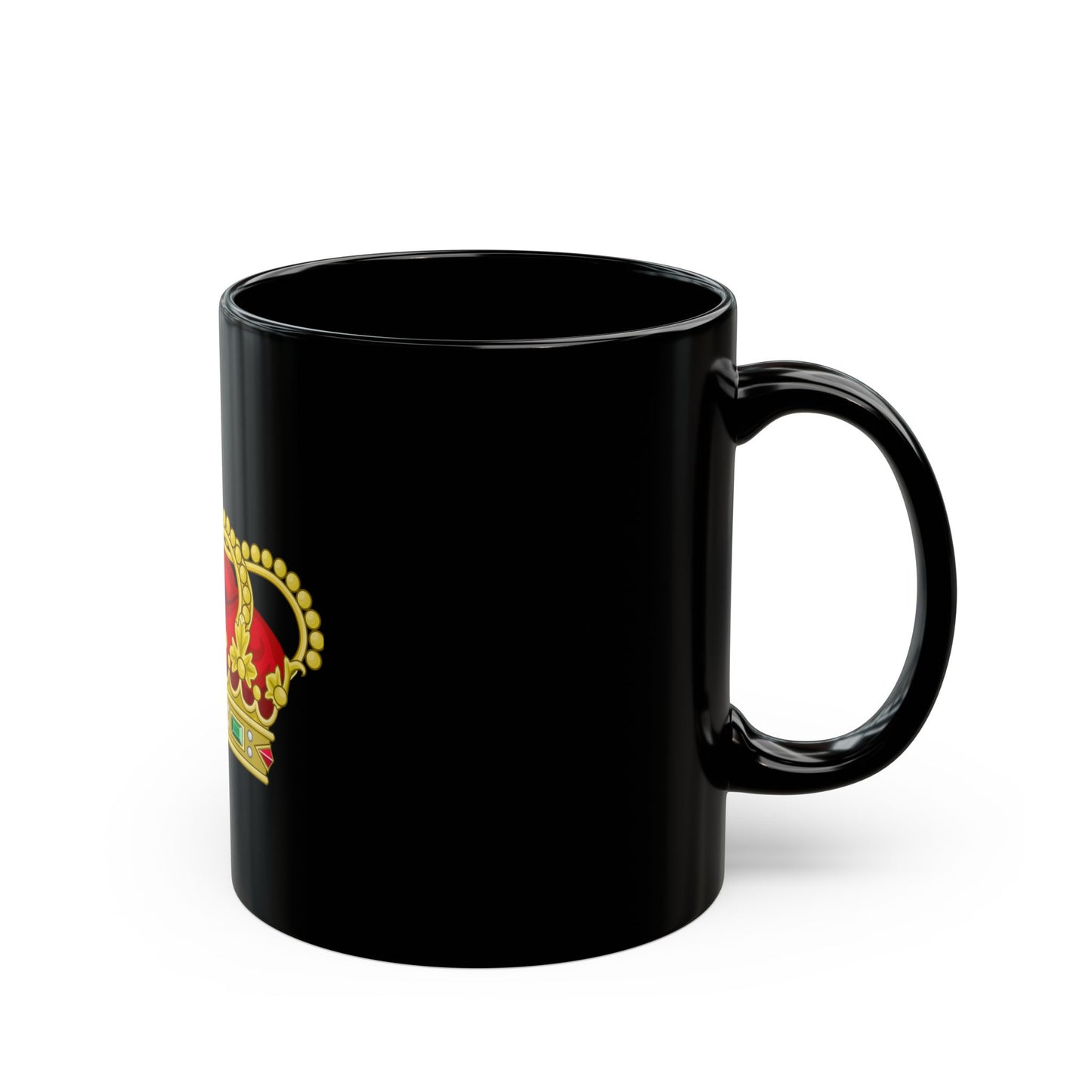 Heraldic Royal Crown of Portugal - Eight Arches - Black Coffee Mug-Go Mug Yourself