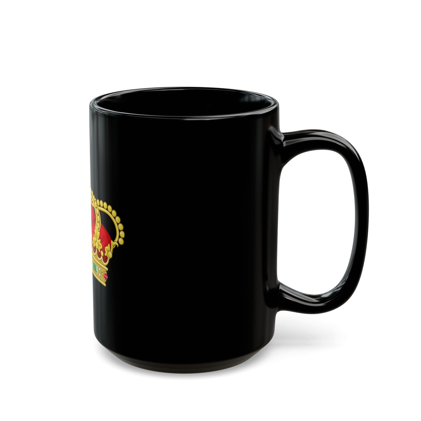 Heraldic Royal Crown of Portugal - Eight Arches - Black Coffee Mug-Go Mug Yourself