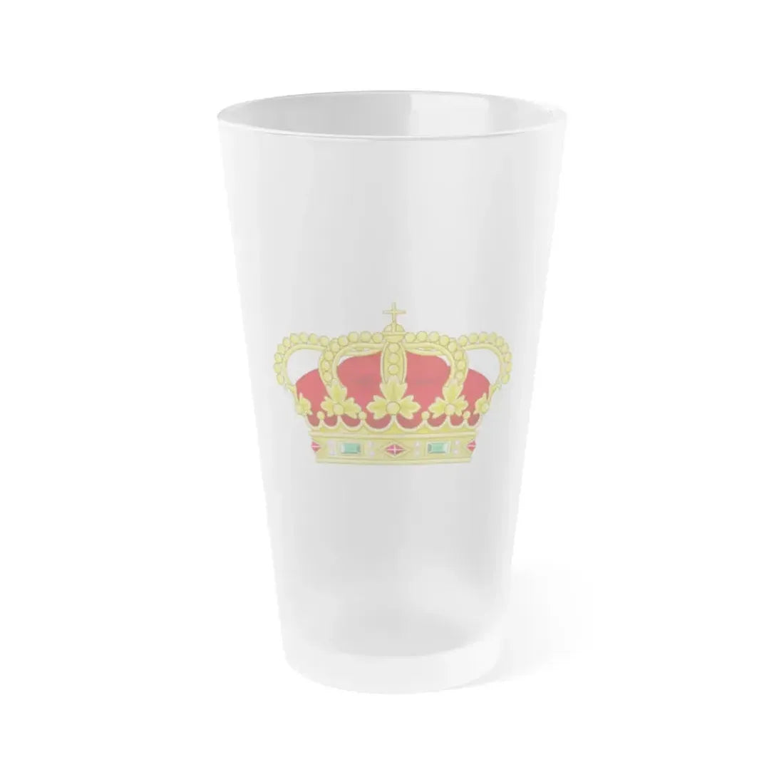 Heraldic Royal Crown of Portugal - Eight Arches - Frosted Pint Glass 16oz 16oz Frosted - Go Mug Yourself