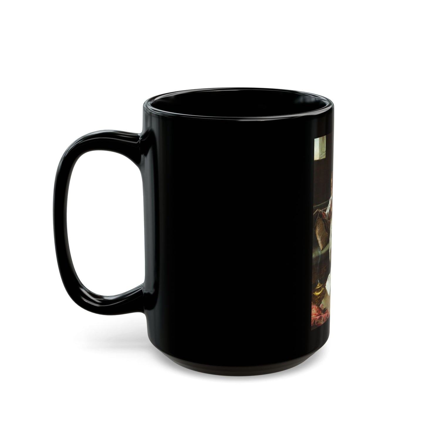 Herbert James Draper (1863-1920) Contemplation - c1900 - Black Coffee Mug-Go Mug Yourself