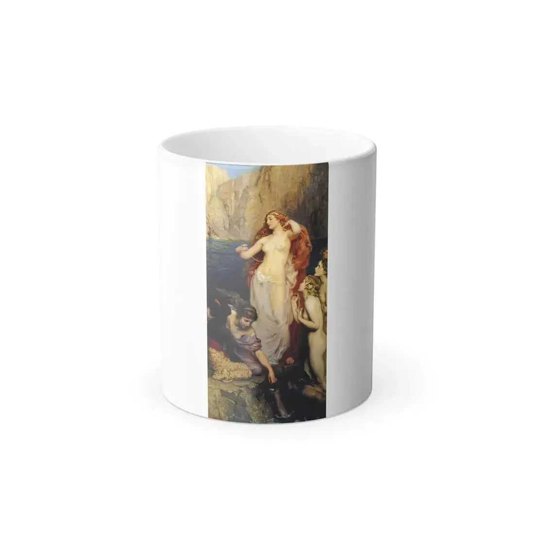 Herbert James Draper (1863-1920) The Pearls of Aphrodite - Oil on canvas - Color Changing Mug 11oz 11oz - Go Mug Yourself