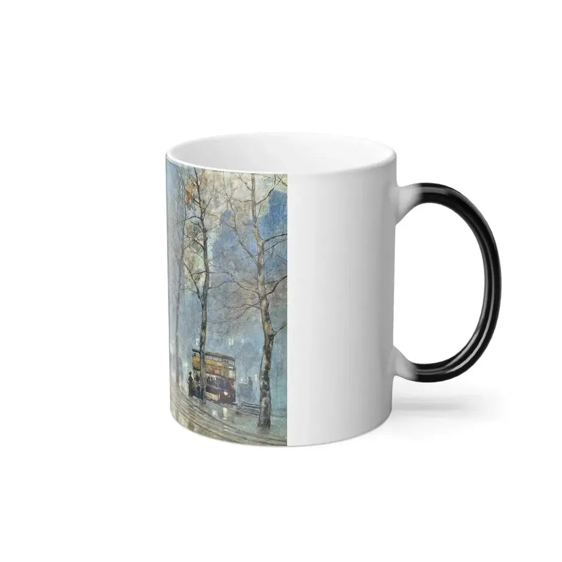 Herbert Menzies Marshall (1841-1913) A winter's evening on the Embankment with the Houses of Parliament -0 - Color Changing Mug 11oz - Go Mug Yourself