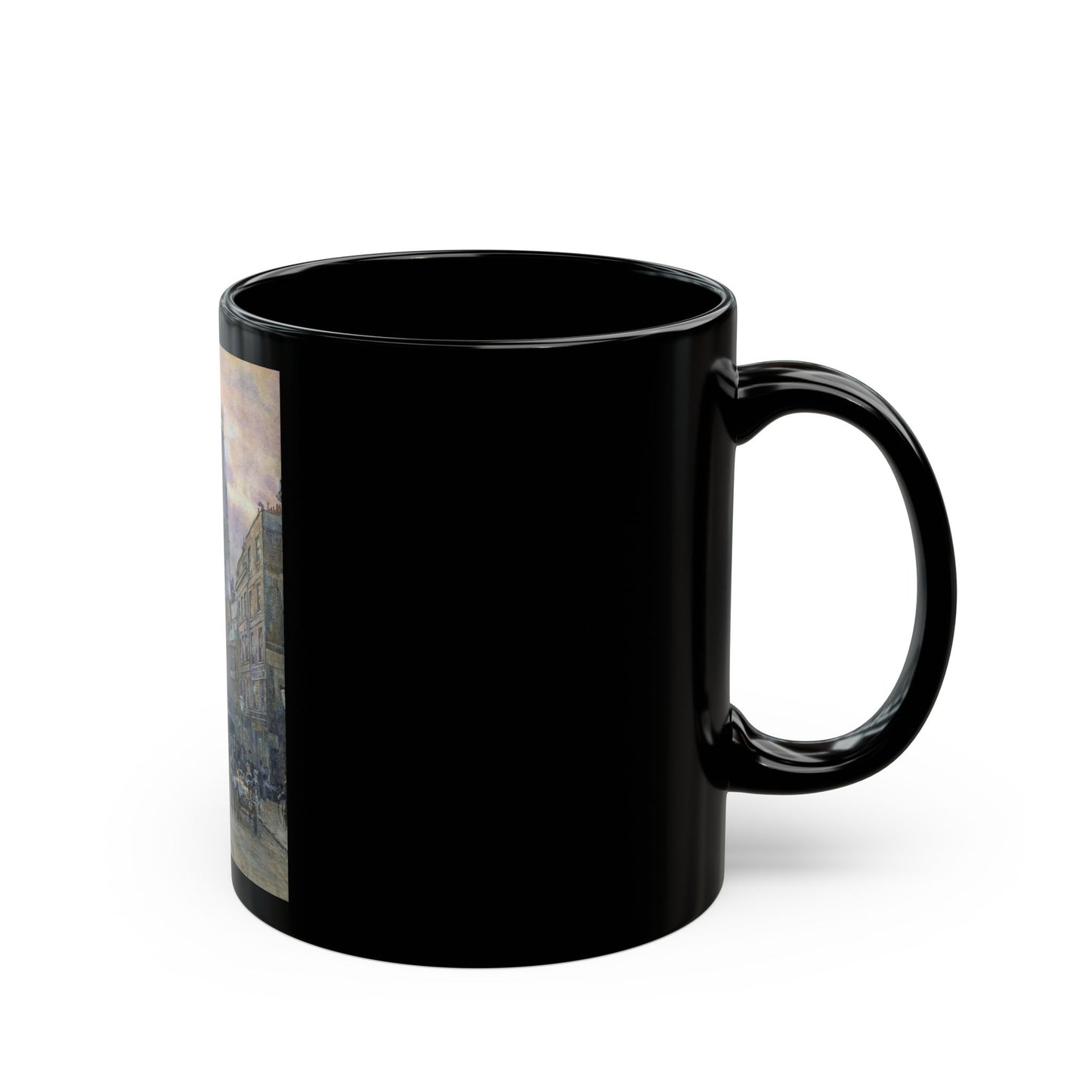 Herbert Menzies Marshall (1841-1913) Fleet Street - Black Coffee Mug-Go Mug Yourself
