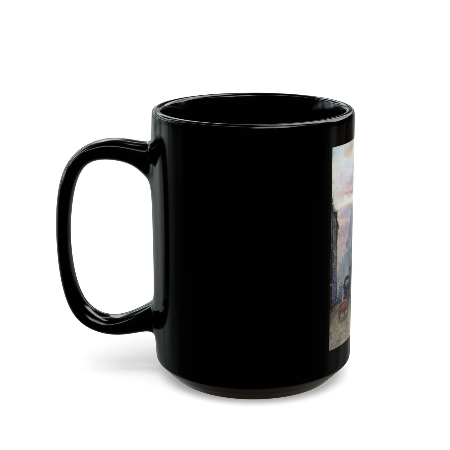 Herbert Menzies Marshall (1841-1913) Fleet Street - Black Coffee Mug-Go Mug Yourself