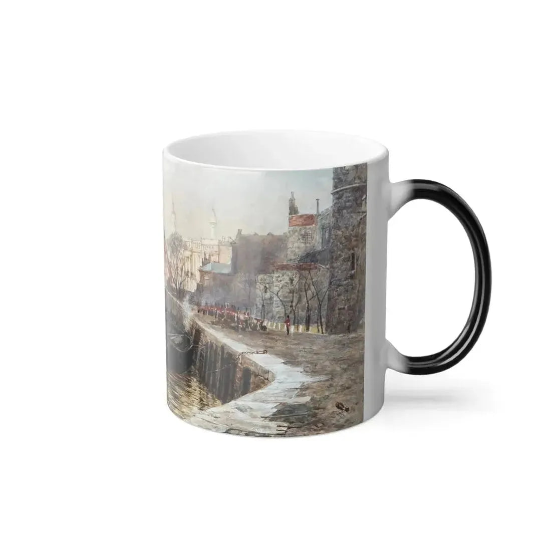 Herbert Menzies Marshall (1841-1913) Tower Quay - watercolor over pencil with scratching out 1882 - Color Changing Mug 11oz - Go Mug Yourself