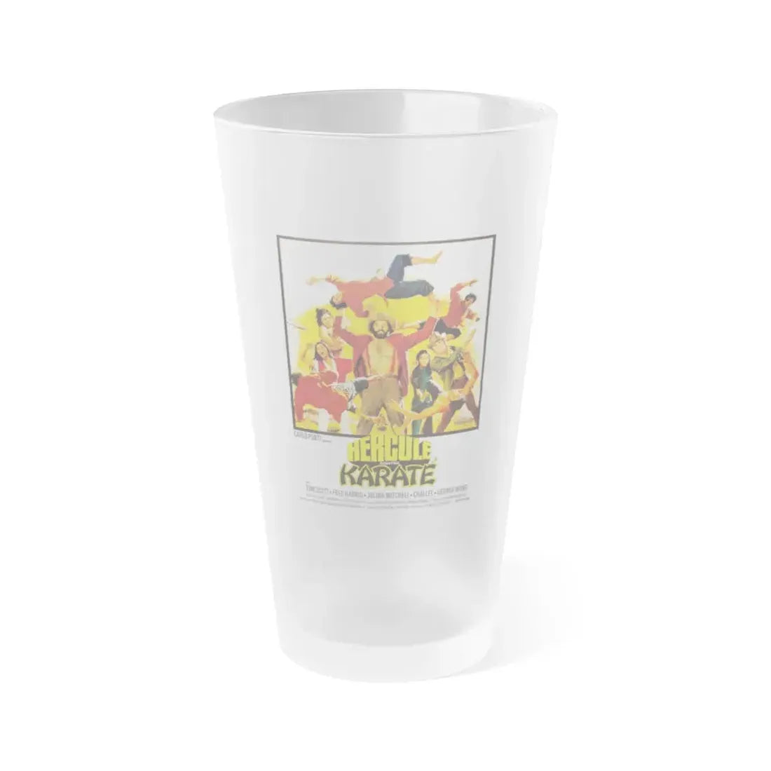 HERCULES AGAINST KARATE 1973 Movie Poster - Frosted Pint Glass 16oz 16oz Frosted - Go Mug Yourself