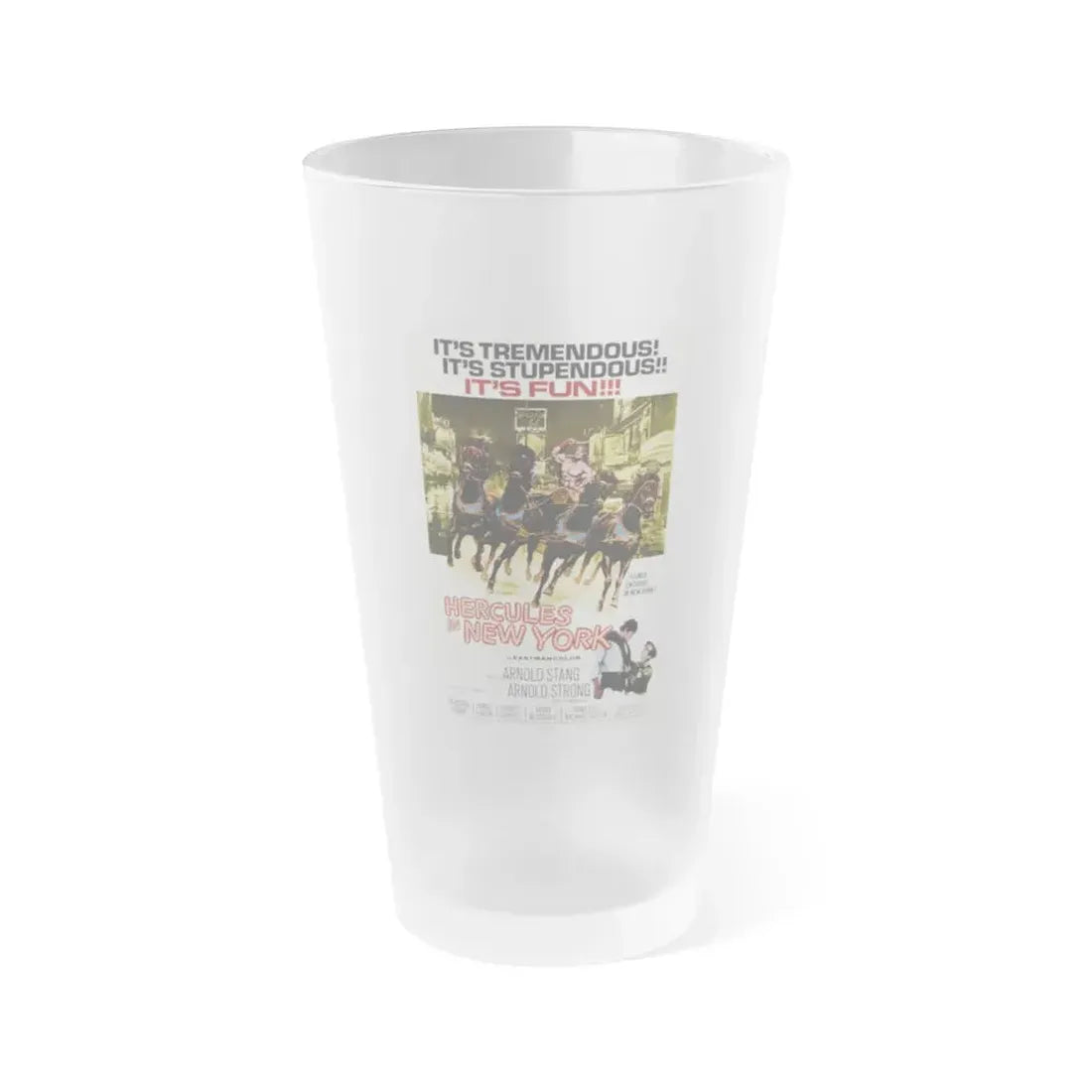 HERCULES IN NEW YORK 1969 Movie Poster - Frosted Pint Glass 16oz 16oz Frosted - Go Mug Yourself