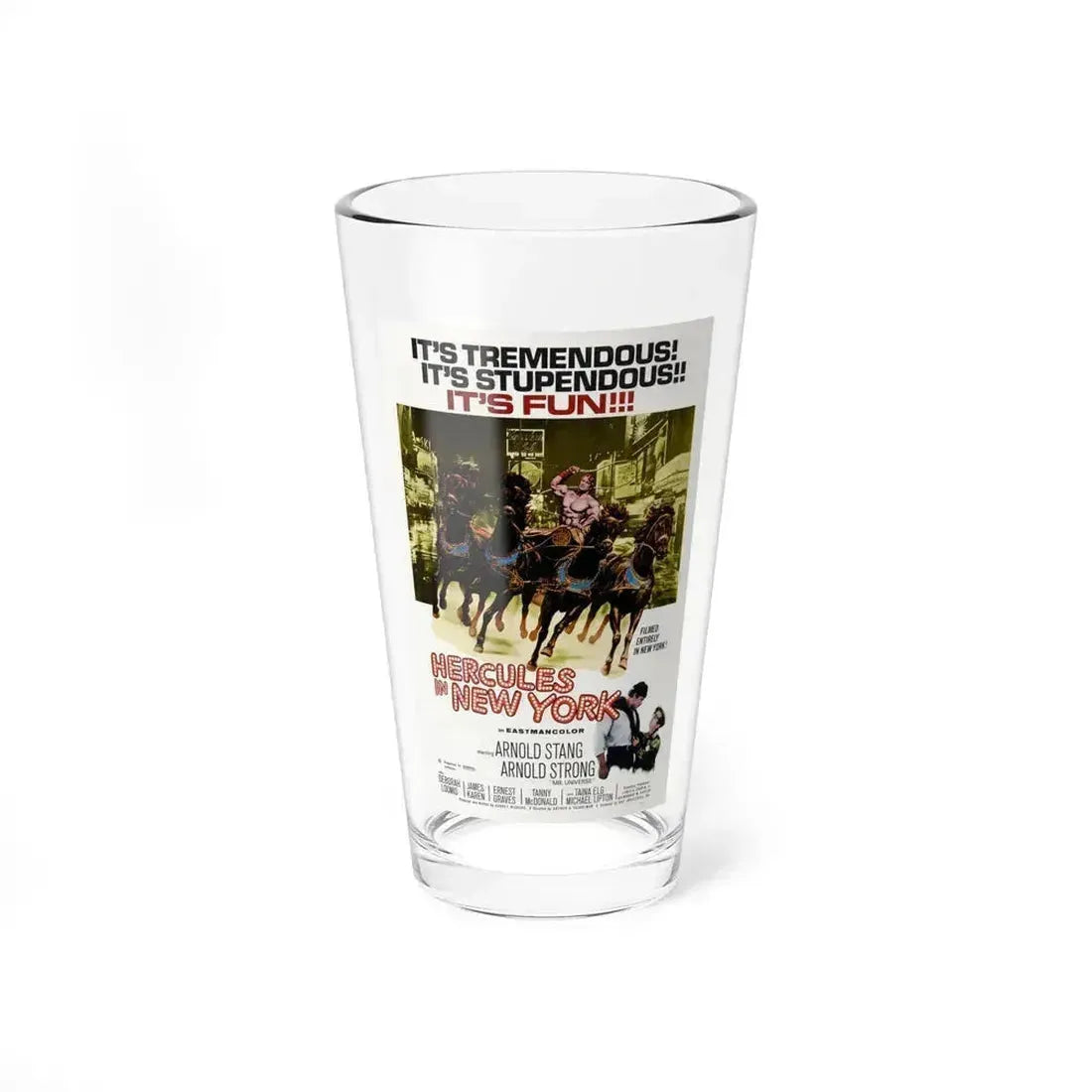 HERCULES IN NEW YORK 1969 Movie Poster - Pint Glass 16oz 16oz - Go Mug Yourself