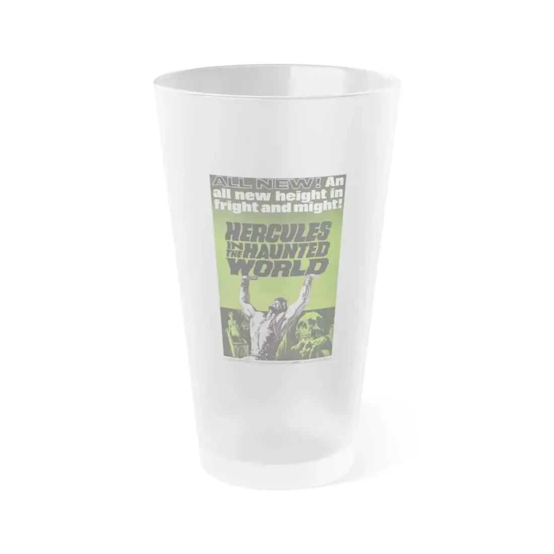 HERCULES IN THE HAUNTED WORLD 1961 Movie Poster - Frosted Pint Glass 16oz 16oz Frosted - Go Mug Yourself