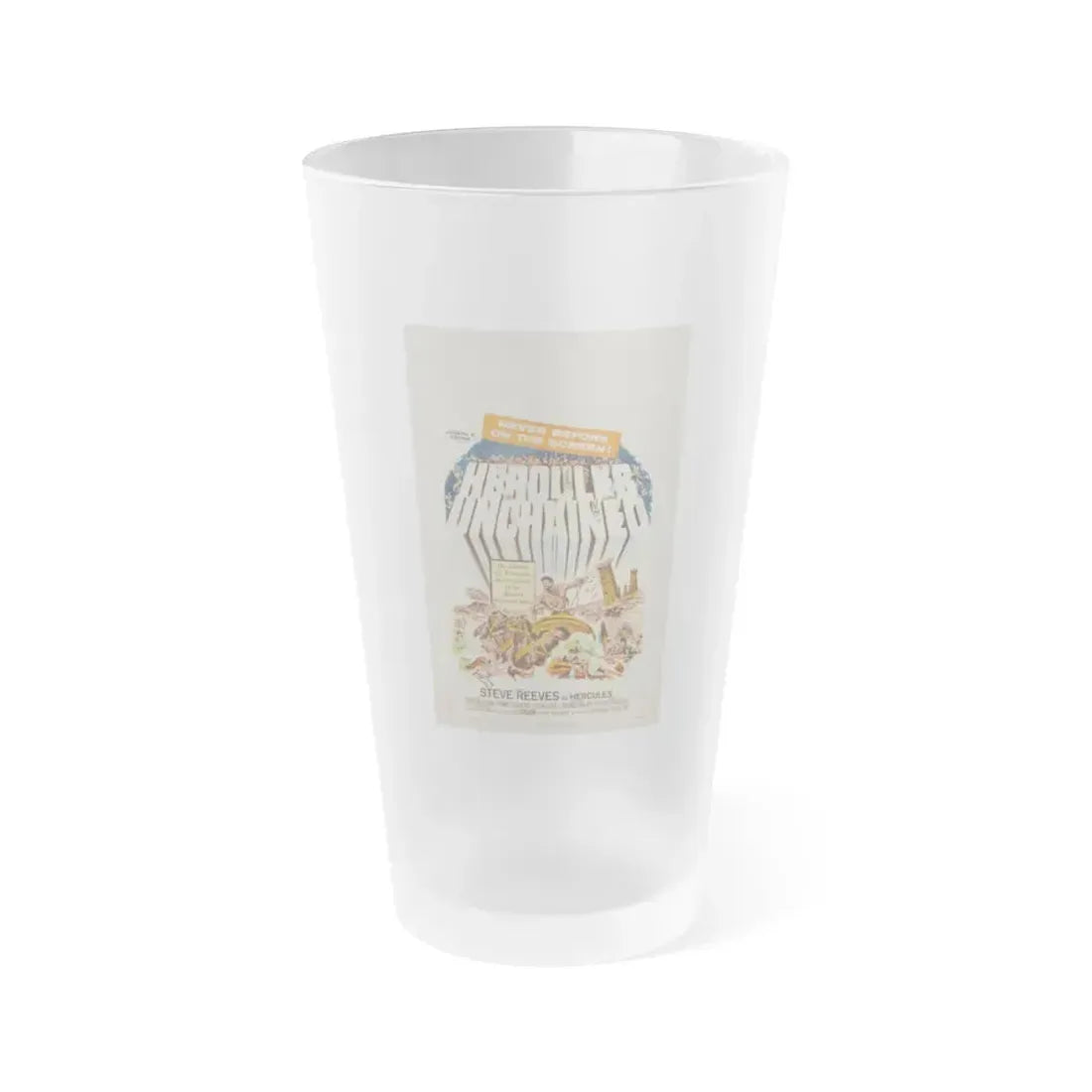 HERCULES UNCHAINED 1959 Movie Poster - Frosted Pint Glass 16oz 16oz Frosted - Go Mug Yourself