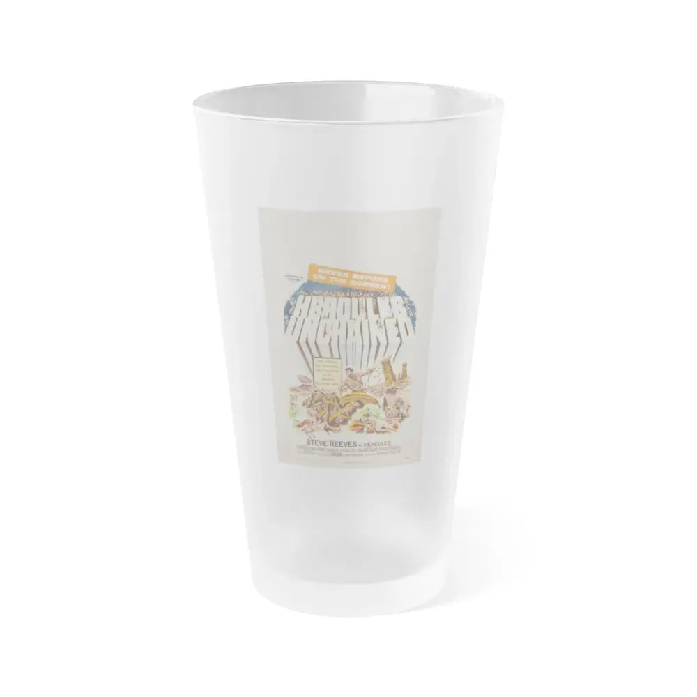 HERCULES UNCHAINED 1959 Movie Poster - Frosted Pint Glass 16oz 16oz Frosted - Go Mug Yourself