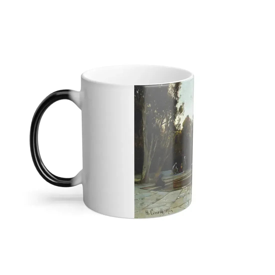 Hermann Corrodi (1844-1905) The Dome of the Rock, Jerusalem - Oil on Canvas - Color Changing Mug 11oz - Go Mug Yourself