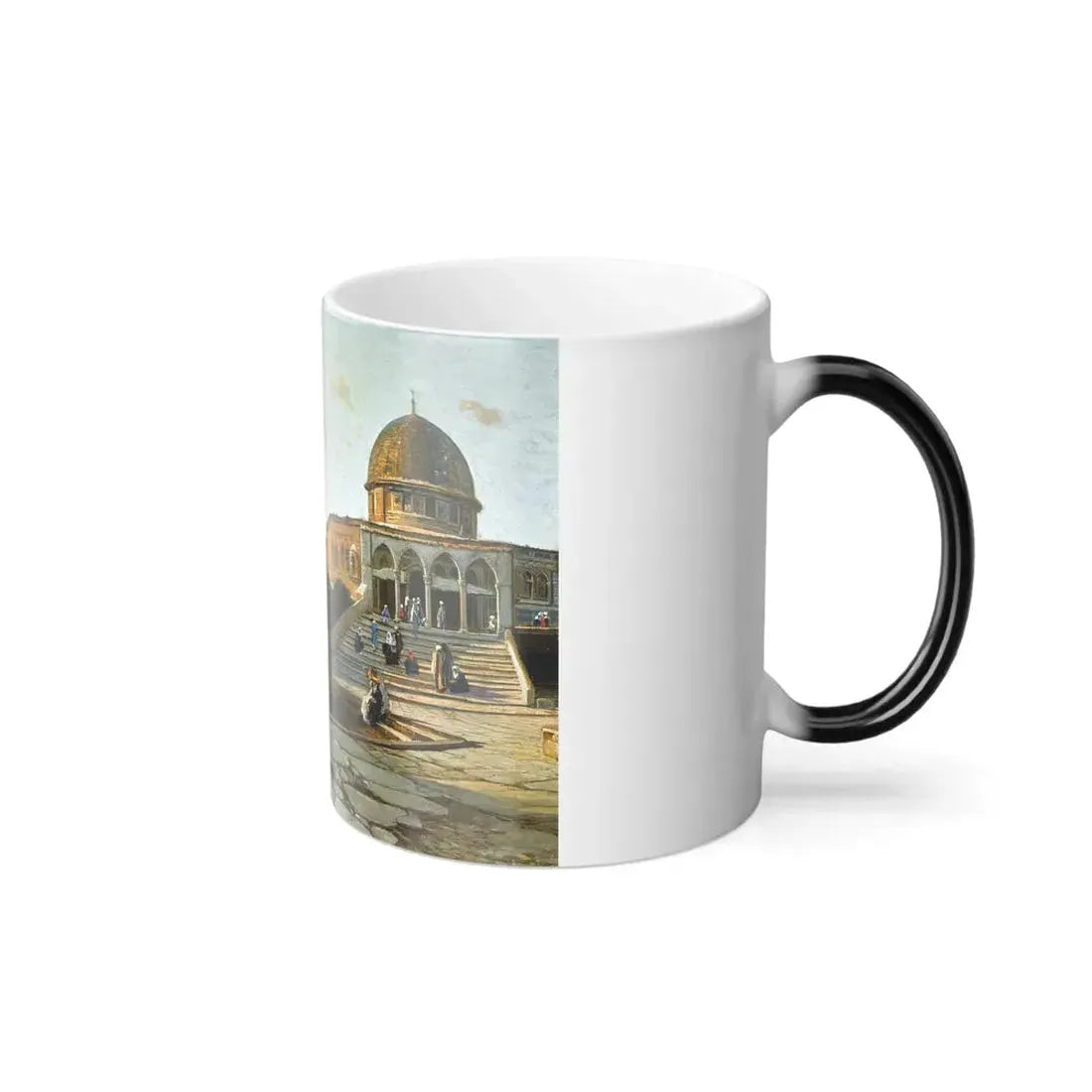 Hermann Corrodi (1844-1905) The Dome of the Rock, Jerusalem - Oil on Canvas - Color Changing Mug 11oz - Go Mug Yourself