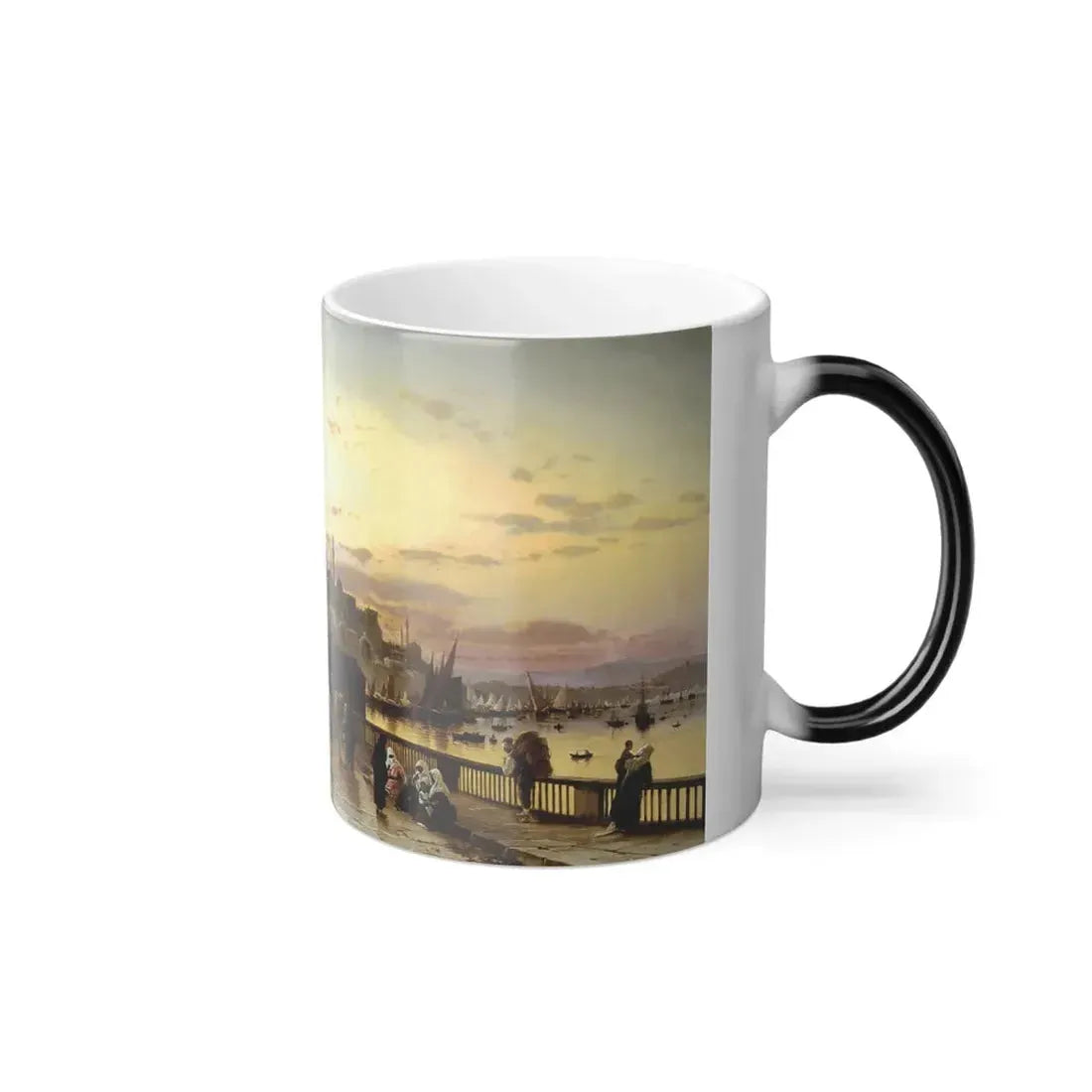 Hermann David Salomon Corrodi (1844-1905) Dusk on the Galata Bridge and the Yeni Valide Djami, Constant-0 - Color Changing Mug 11oz - Go Mug Yourself