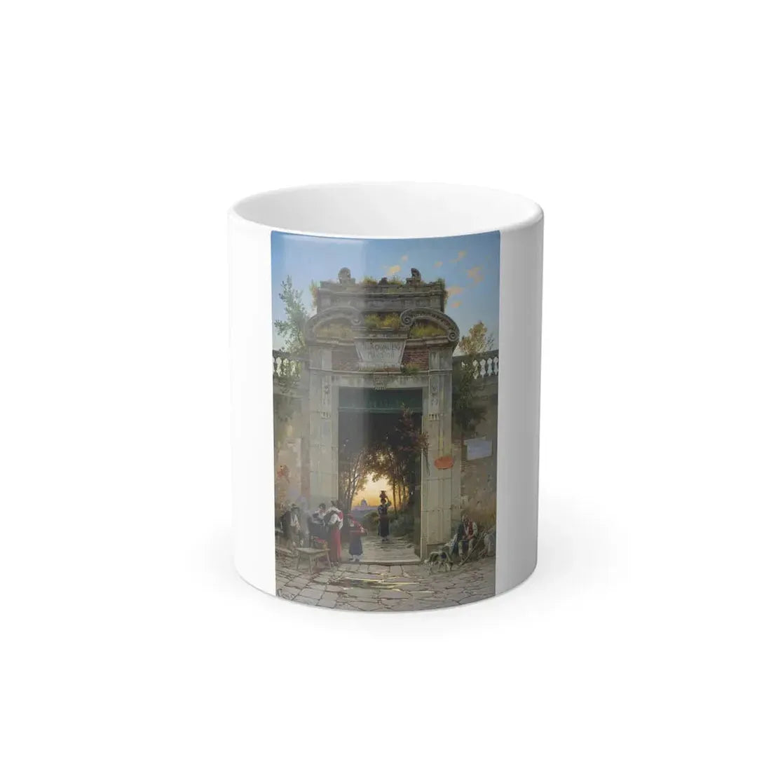Hermann David Salomon Corrodi (1844-1905) On the Via Flaminia near the Villa Cavalieri - Oil on Canvas - Color Changing Mug 11oz 11oz - Go Mug Yourself
