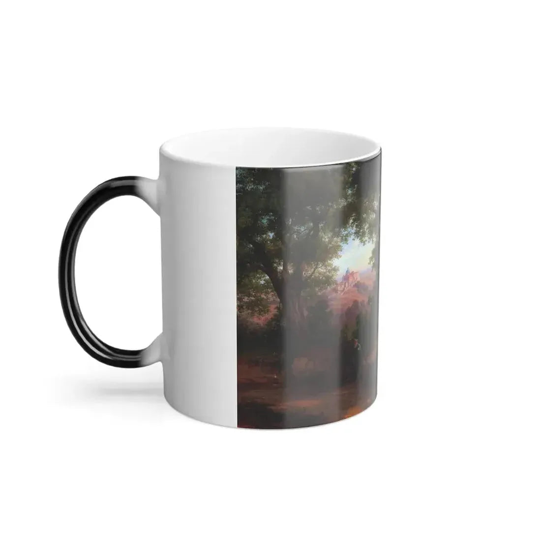 Hermann Julius Schlegel (1825-1884) Landscape with Traveller, with a View of Castel Gandolfo in the Back-0 - Color Changing Mug 11oz - Go Mug Yourself