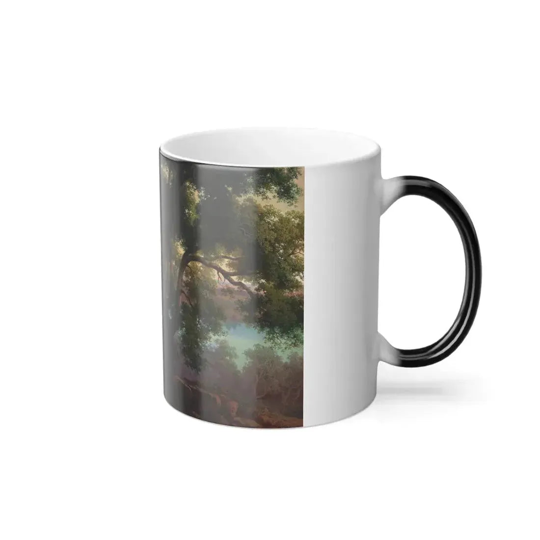 Hermann Julius Schlegel (1825-1884) Landscape with Traveller, with a View of Castel Gandolfo in the Back-0 - Color Changing Mug 11oz - Go Mug Yourself
