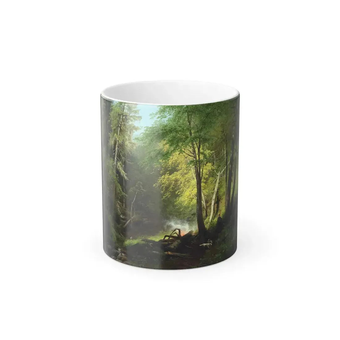 Hermann Ottomar Herzog (1832-1932) Hunter in the Woods - oil on canvas 1882 - Color Changing Mug 11oz 11oz - Go Mug Yourself