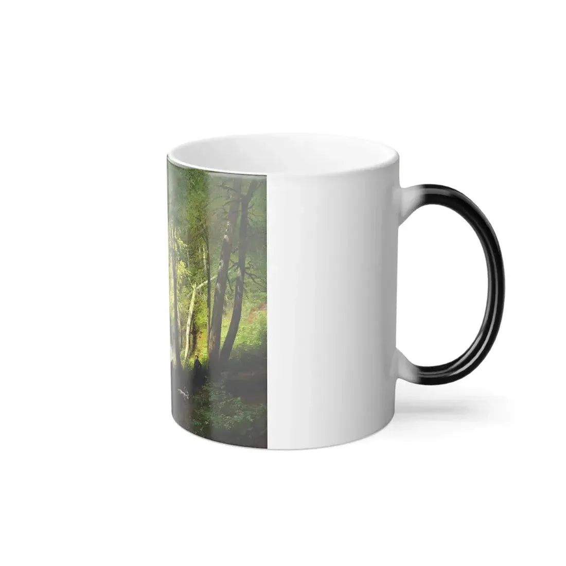 Hermann Ottomar Herzog (1832-1932) Hunter in the Woods - oil on canvas 1882 - Color Changing Mug 11oz - Go Mug Yourself