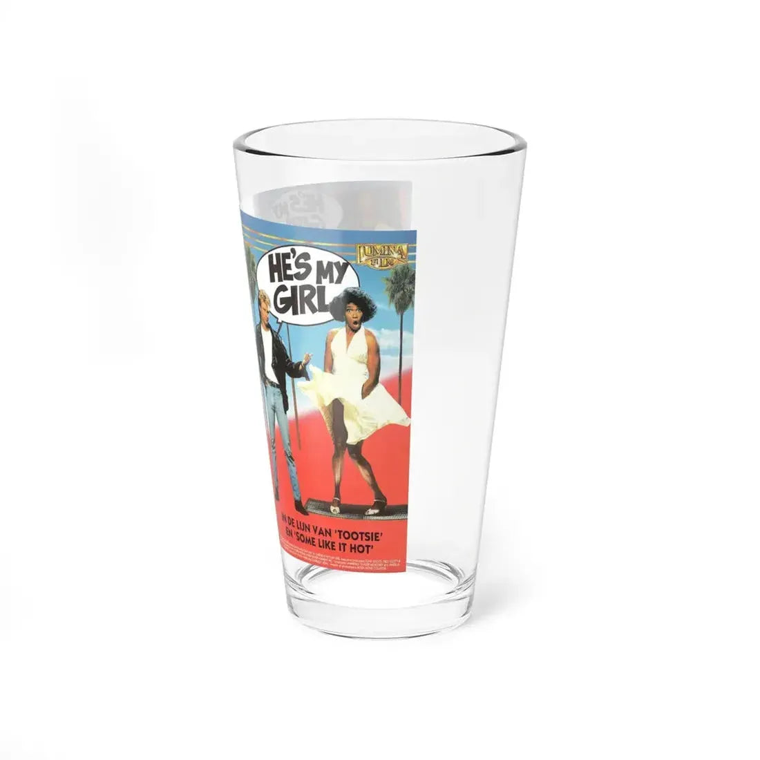 HES MY GIRL (VHS COVER) Pint Glass 16oz - Go Mug Yourself