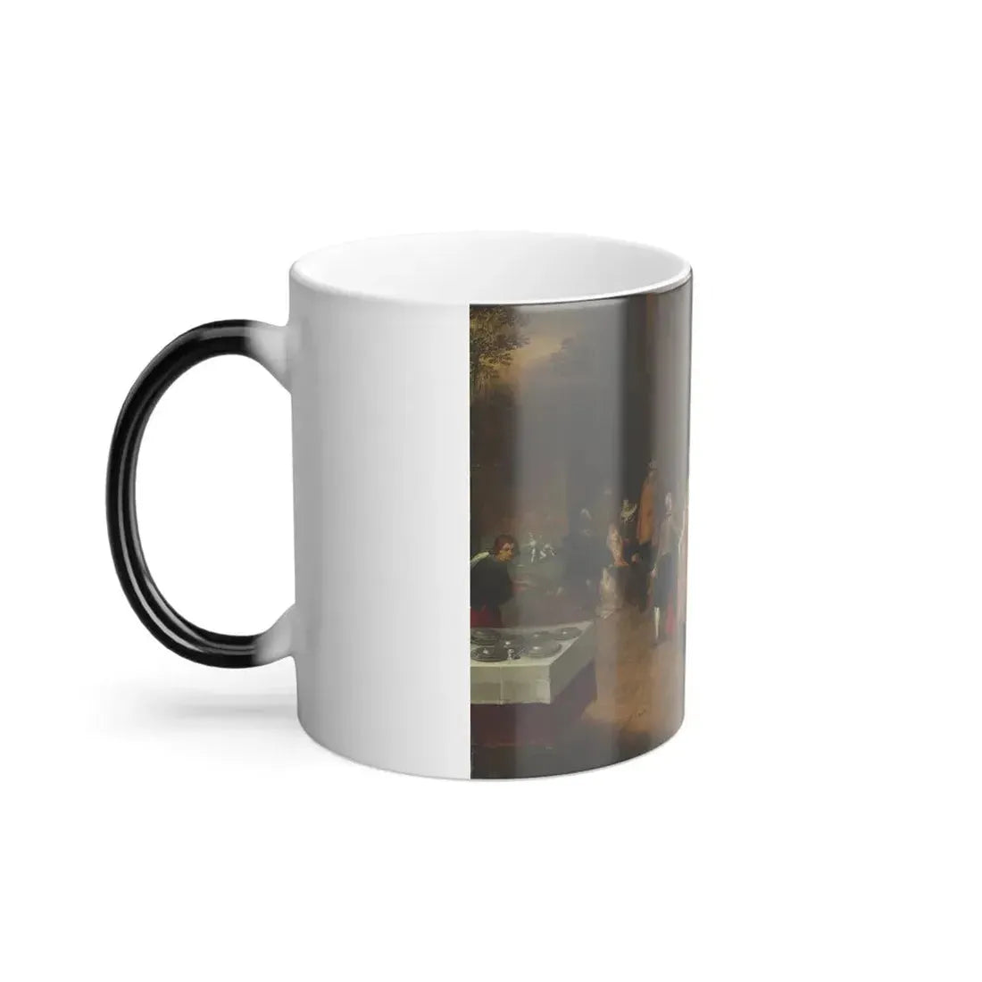 Hieronymus Francken II (1578-1623) Dancers and musicians in an interior - Oil on Panel - Color Changing Mug 11oz - Go Mug Yourself