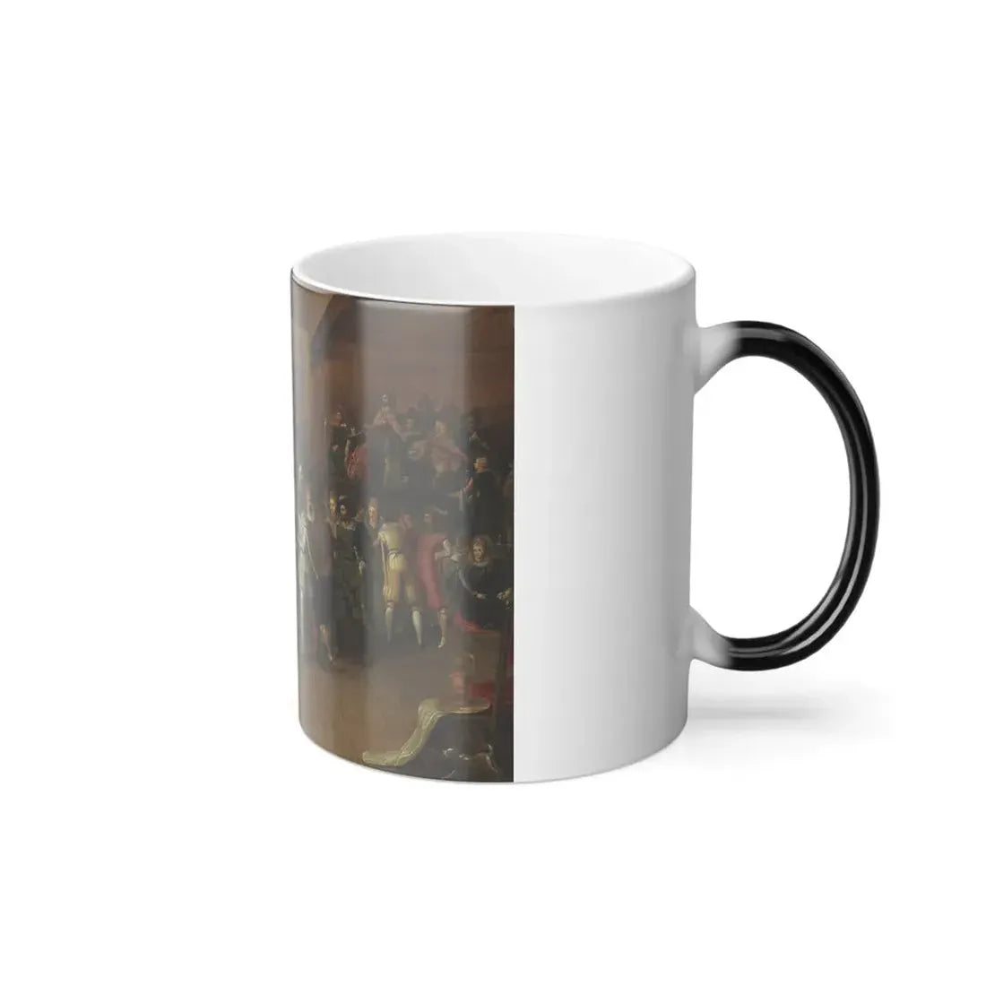 Hieronymus Francken II (1578-1623) Dancers and musicians in an interior - Oil on Panel - Color Changing Mug 11oz - Go Mug Yourself