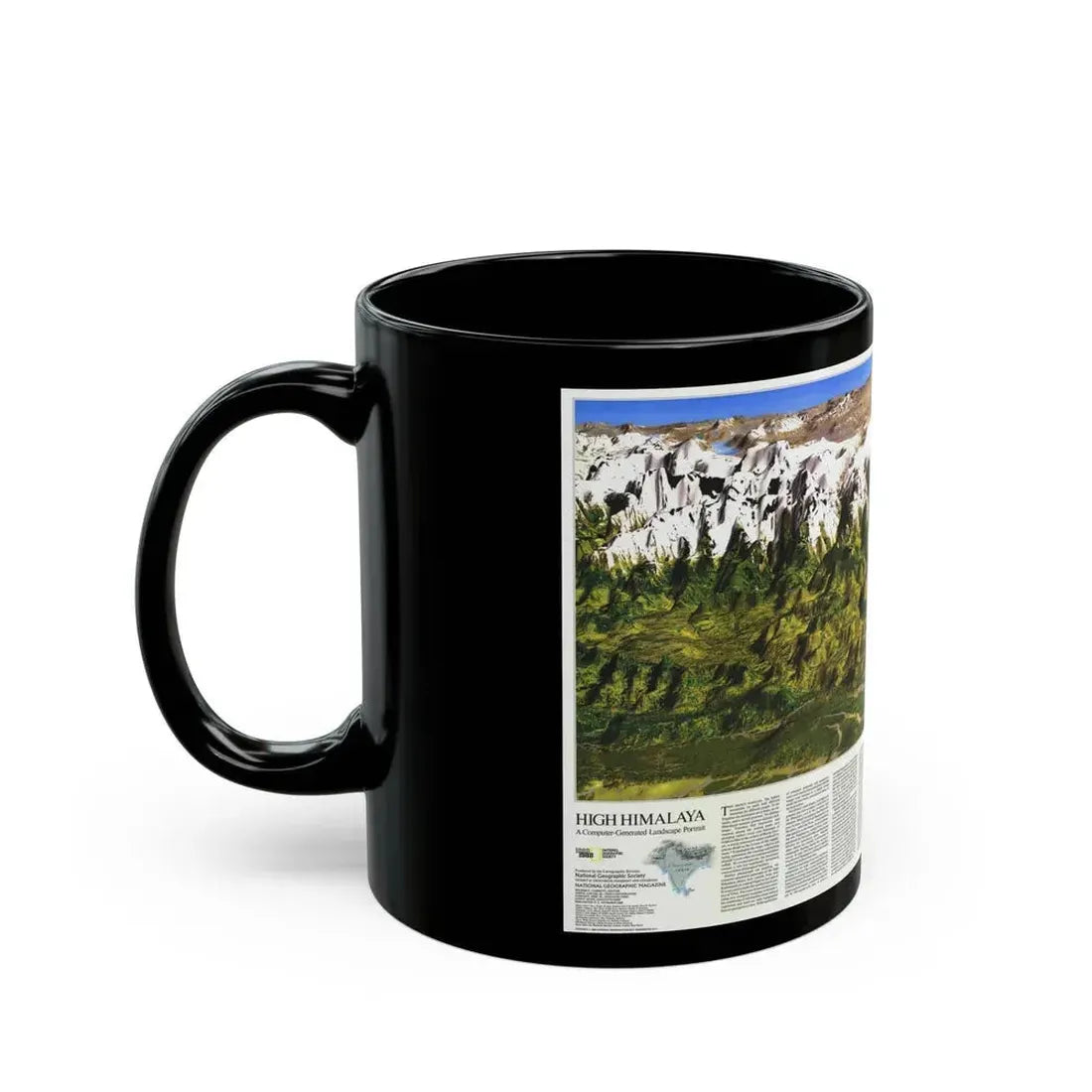High Himalaya (1988) (Map) Black Coffee Mug - Go Mug Yourself