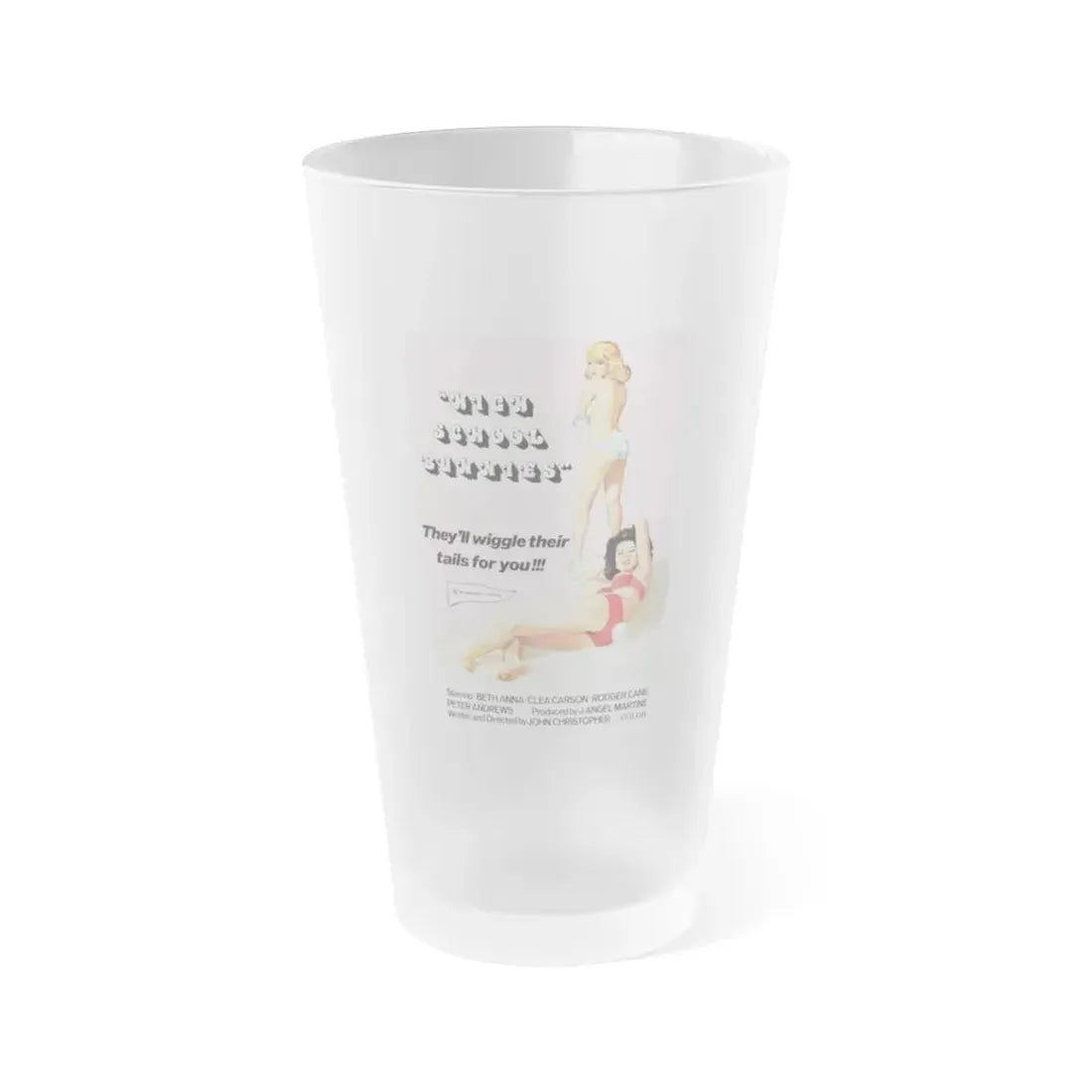 HIGH SCHOOL BUNNIES 1978 Movie Poster - Frosted Pint Glass 16oz 16oz Frosted - Go Mug Yourself