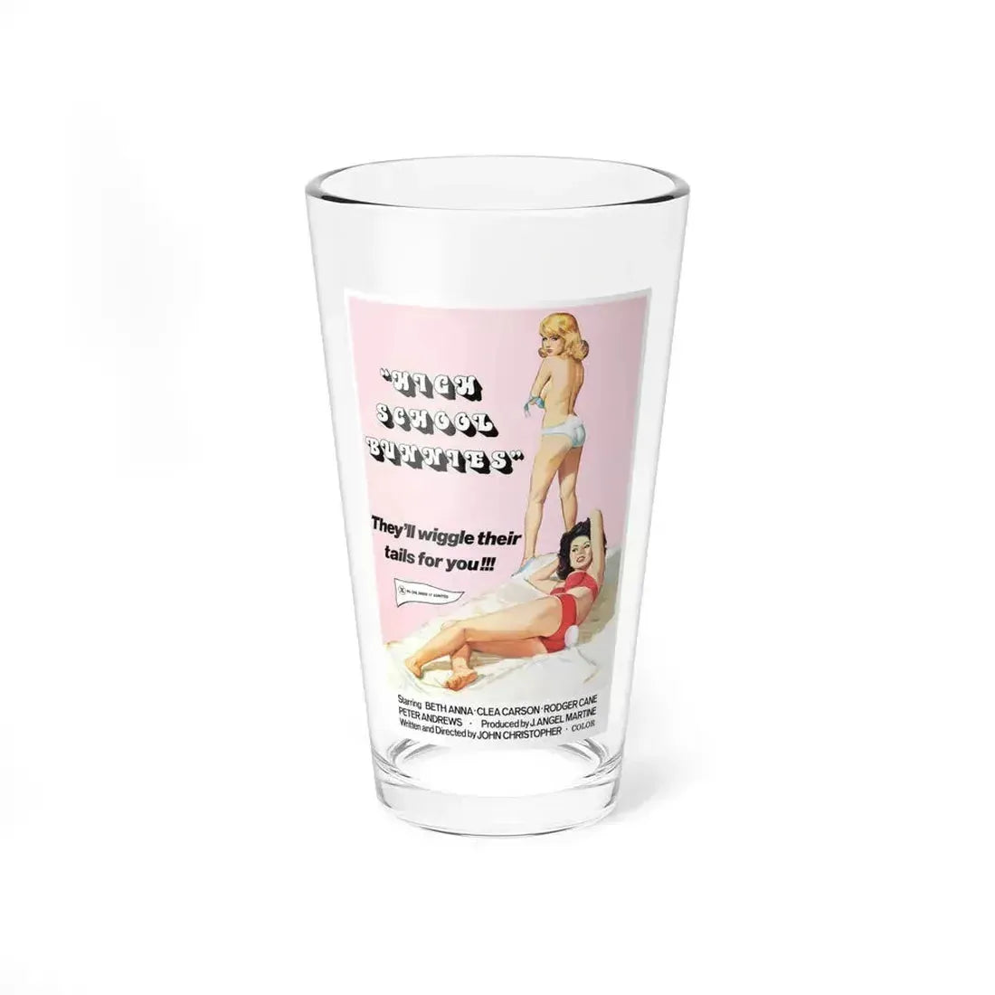 HIGH SCHOOL BUNNIES 1978 Movie Poster - Pint Glass 16oz 16oz - Go Mug Yourself
