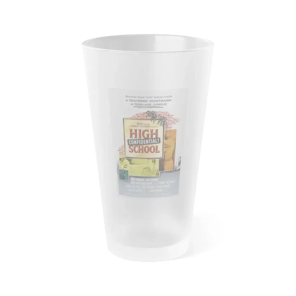 HIGH SCHOOL CONFIDENTIAL 1958 Movie Poster - Frosted Pint Glass 16oz 16oz Frosted - Go Mug Yourself