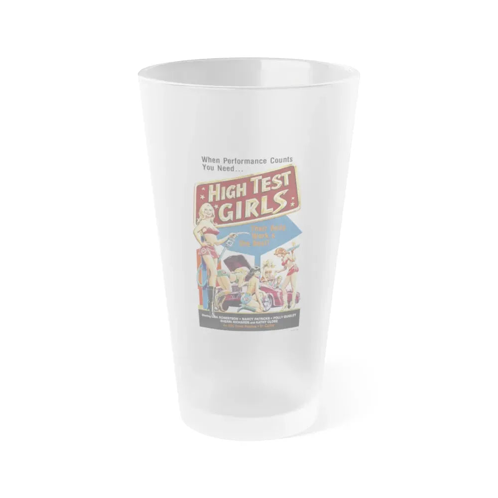 HIGH TEST GIRLS 1980 Movie Poster - Frosted Pint Glass 16oz 16oz Frosted - Go Mug Yourself