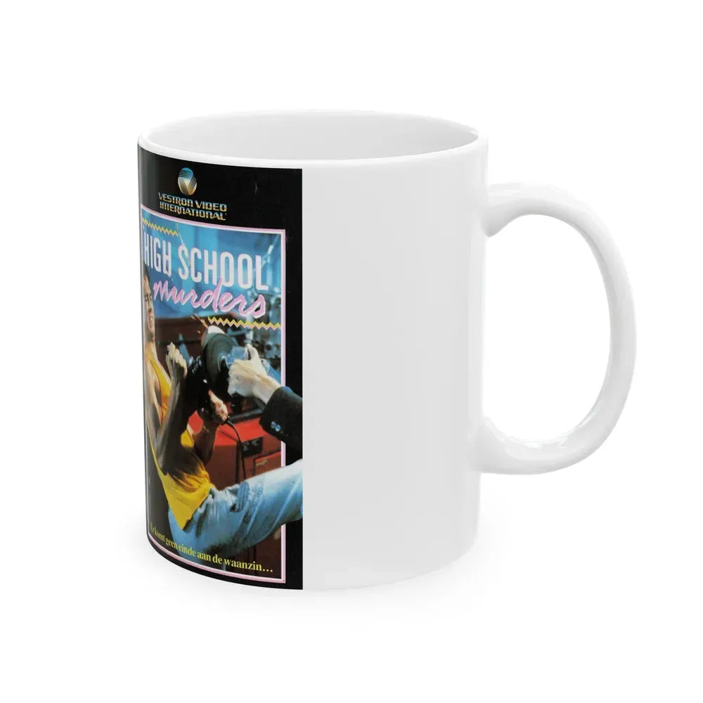 HIGHSCHOOL MURDERS VESTRON INTERNATIONAL (VHS COVER) - White Coffee Mug - Go Mug Yourself