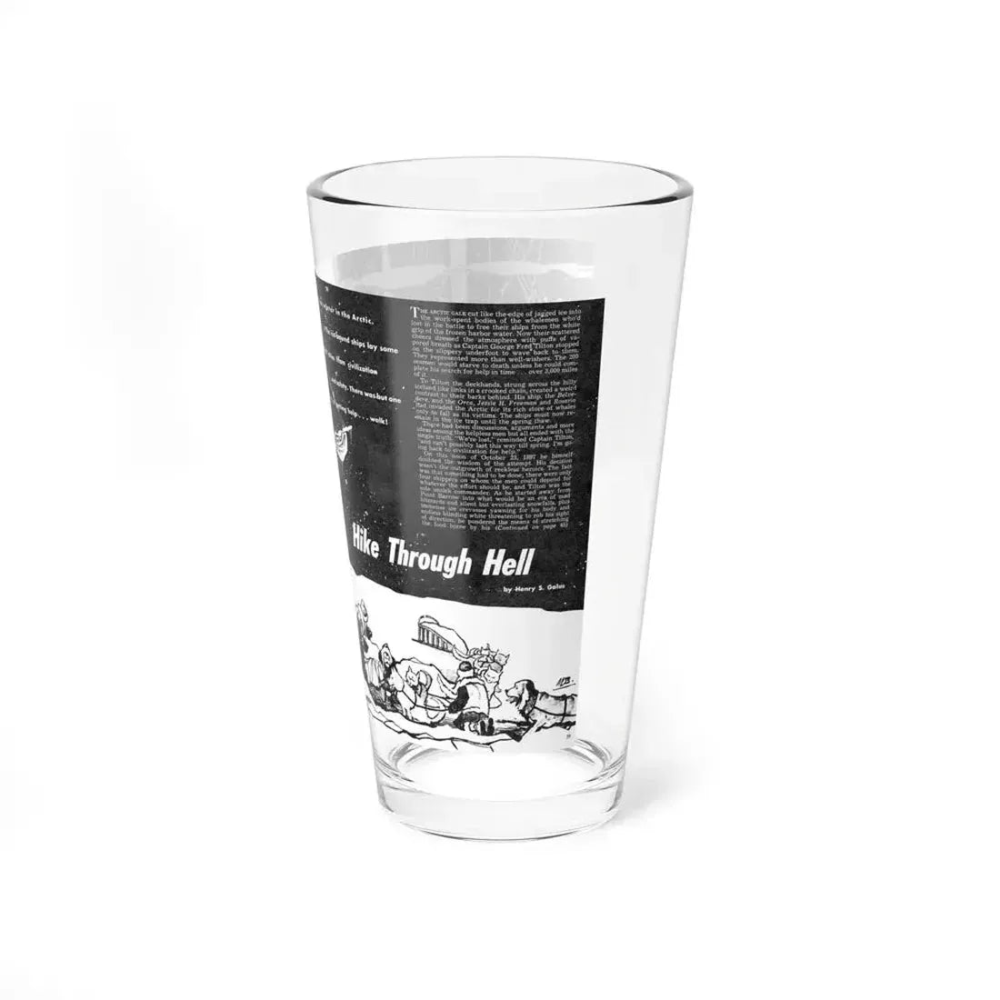 Hike Through Hell, Man's Adventure, May 1957 - Pint Glass 16oz - Go Mug Yourself