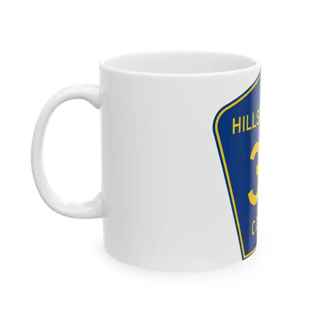 Hillsborough County 39 (Florida) (Road Sign) White Coffee Mug - Go Mug Yourself