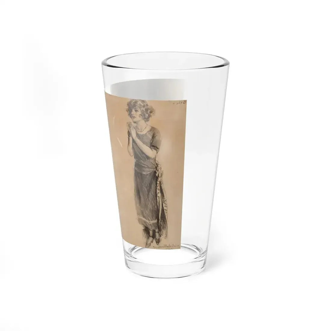 His Attention, 1923 - Pint Glass 16oz - Go Mug Yourself