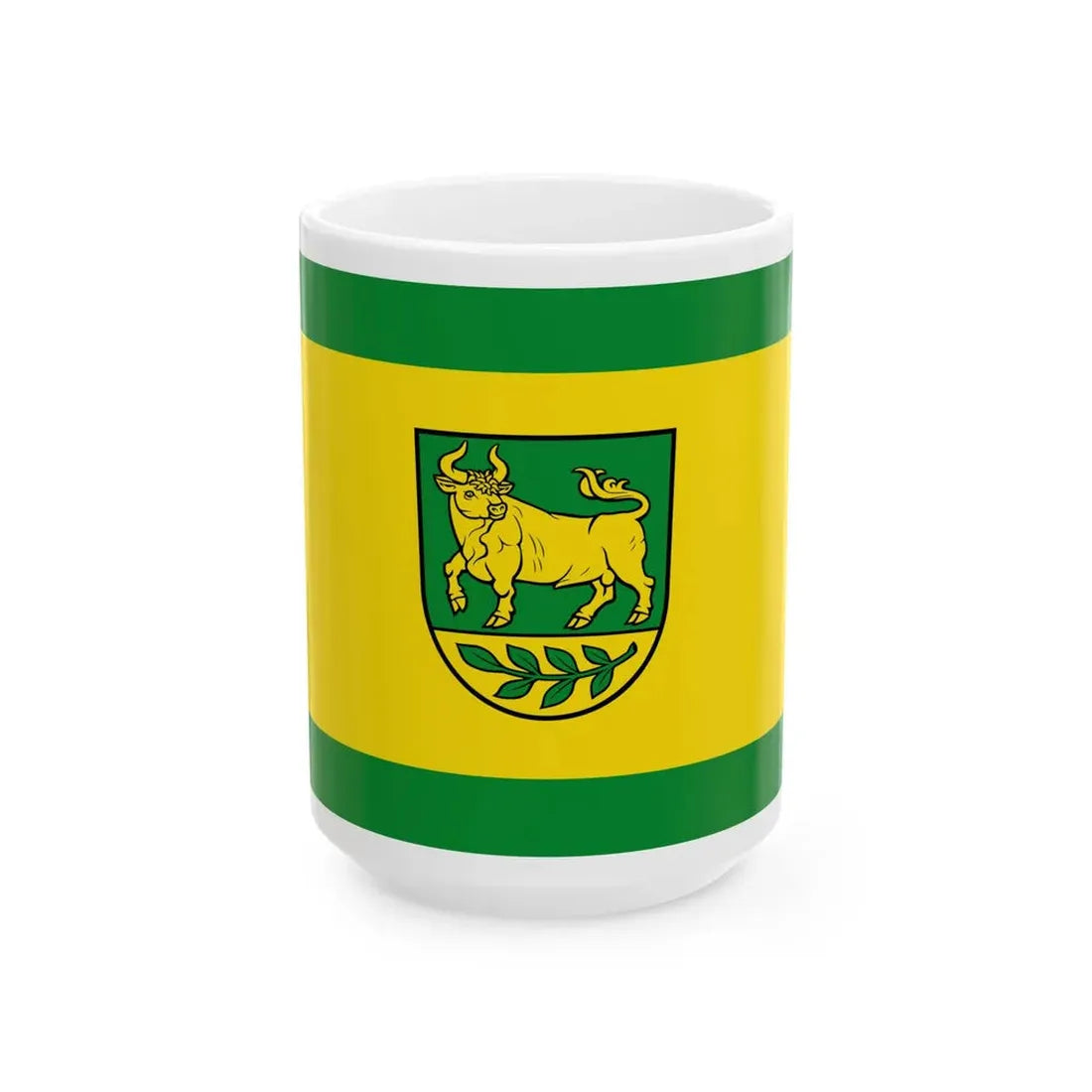 Hissflagge der Gemeinde Tauer (Germany) White Coffee Mug 15oz - Go Mug Yourself