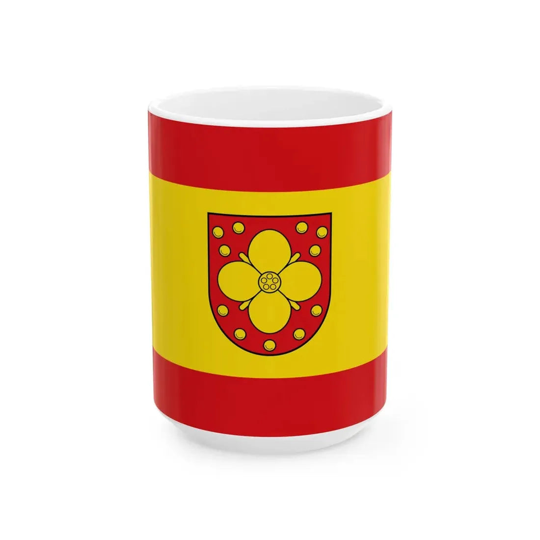 Hissflagge der Gemeinde Uckerland (Germany) White Coffee Mug 15oz - Go Mug Yourself