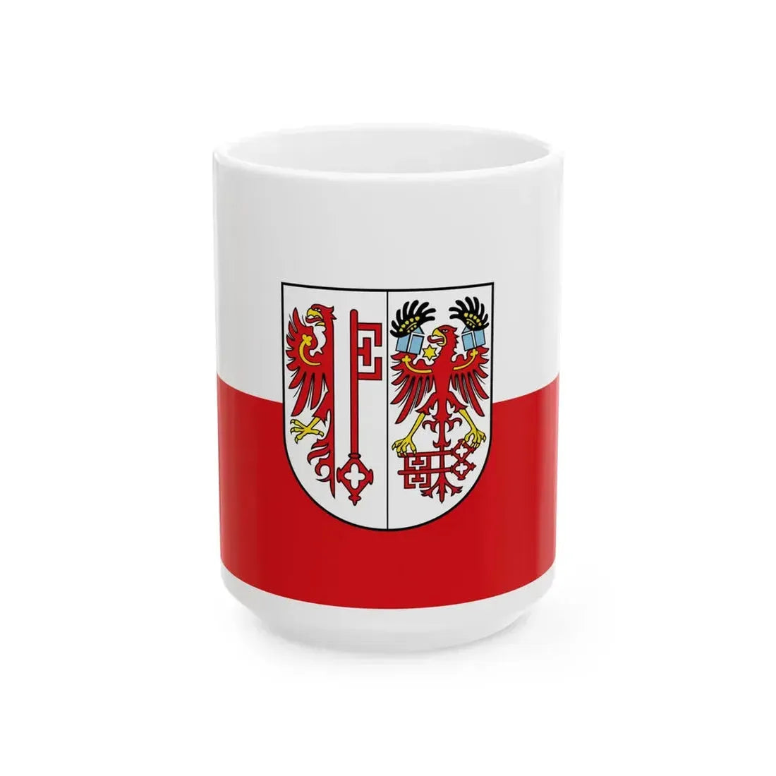 Hissflagge der Hansestadt Salzwedel (Germany) White Coffee Mug 15oz - Go Mug Yourself